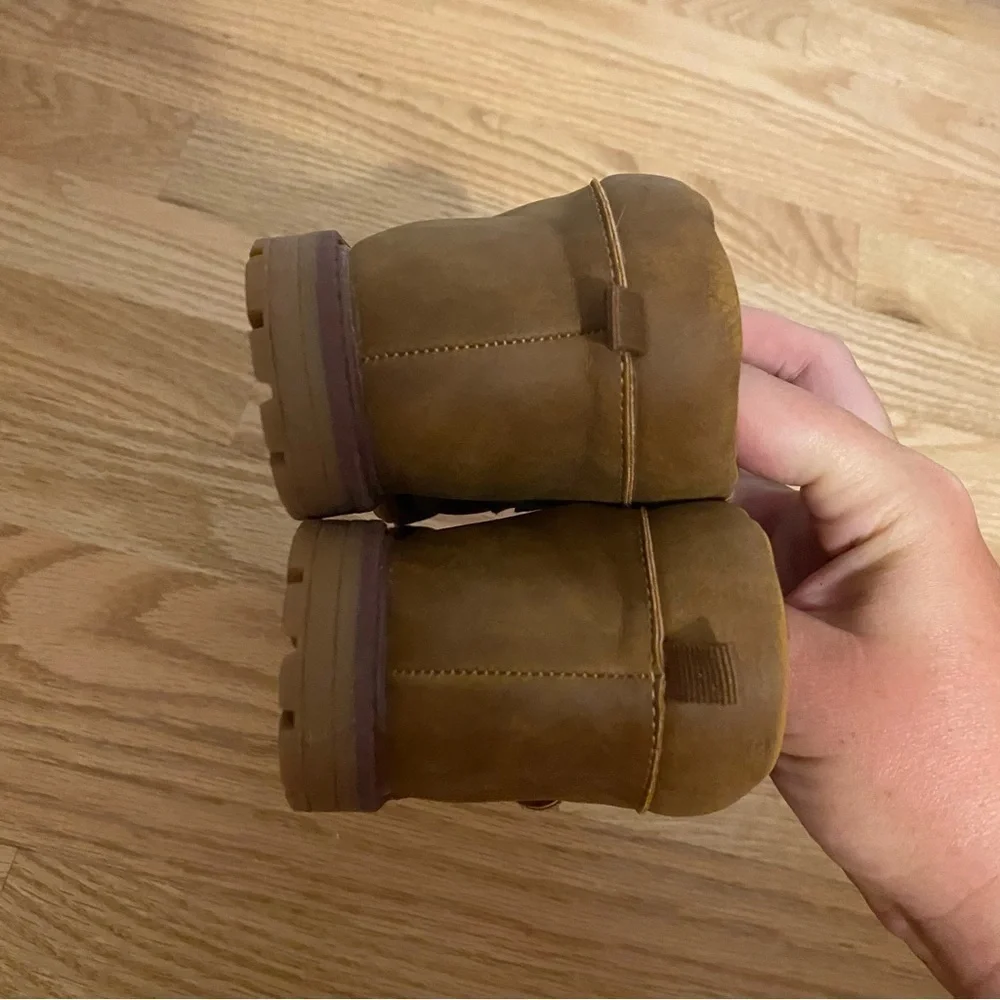 Carter’s Work Boot Double Strap Sz 10 Kids Tan Ankle Brown